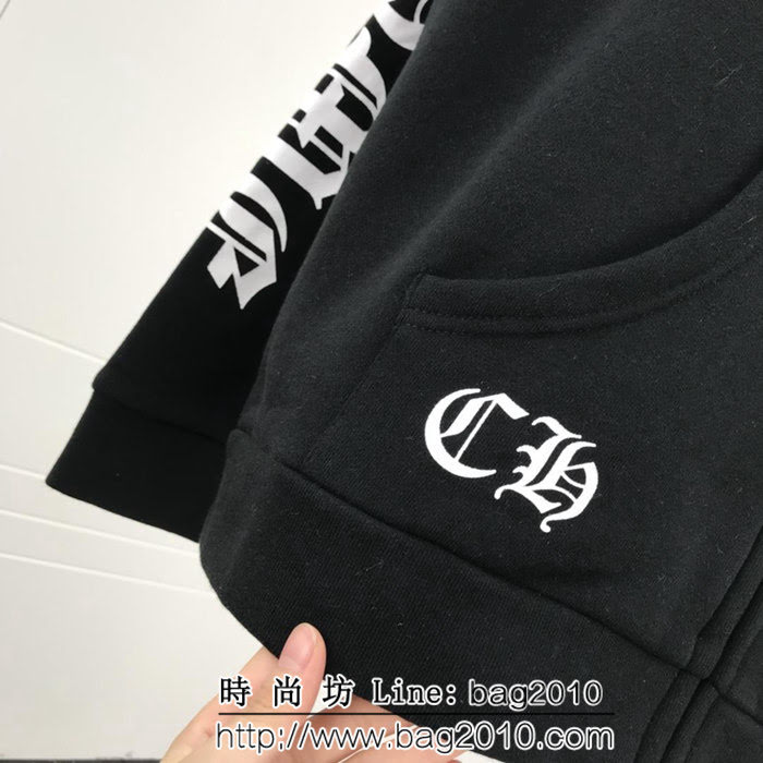 Chrome hearts 克羅心 18ss秋冬新款 梵文印花圖案 加絨加厚拉鏈衛衣 情侶款 ydi1299